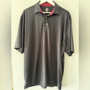 FootJoy Black Polo Shirt with Red Accents